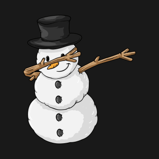 Dabbing Snowman Funny Kids Christmas Gift T-Shirt