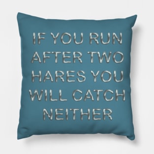 If you run after two hares you will catch neither Pillow