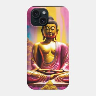 Buddha meditates in color art  T-Shirt Phone Case