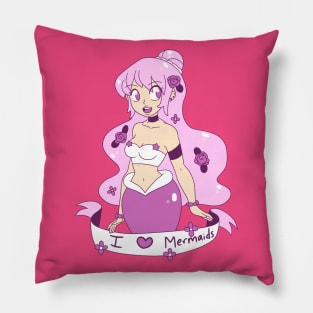 I Heart Mermaids Pillow