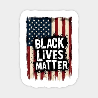 Black Lives Matter - American Flag Magnet