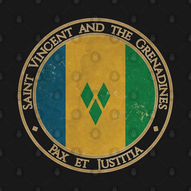 Vintage Saint Vincent and the Grenadines USA North America United States Flag by DragonXX