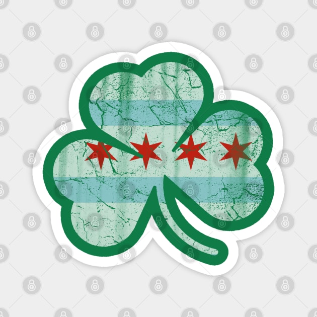 Irish Chicago Flag Shamrock St Patrick's Day Magnet by E