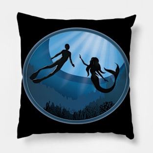 Diver with Mermaid Underwater Pillow