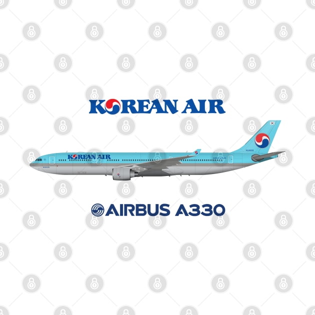 Illustration of Korean Air Airbus A330-300 by SteveHClark