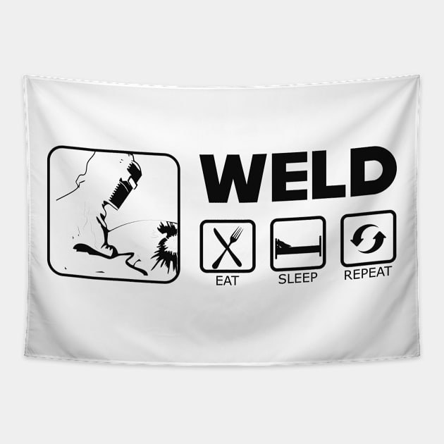 Welder - Weld eat sleep repeat Tapestry by KC Happy Shop