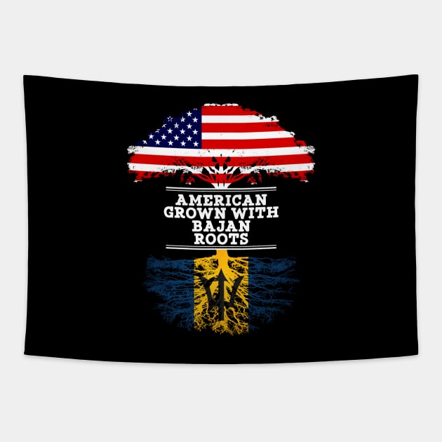 American Grown With Bajan Roots - Gift for Bajan From Barbados Tapestry by Country Flags