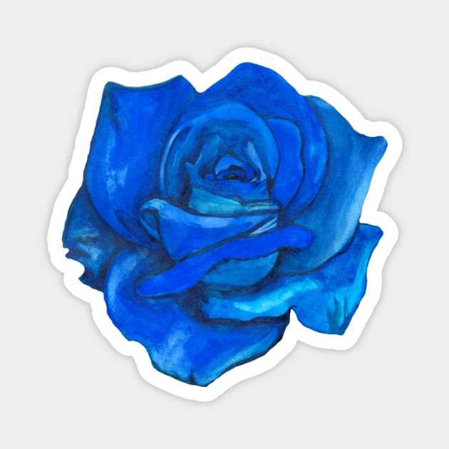 Blue rose flower Magnet by deadblackpony