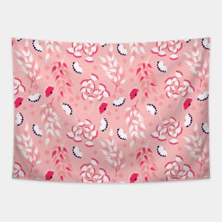 Floral Navy Pink Pattern Tapestry