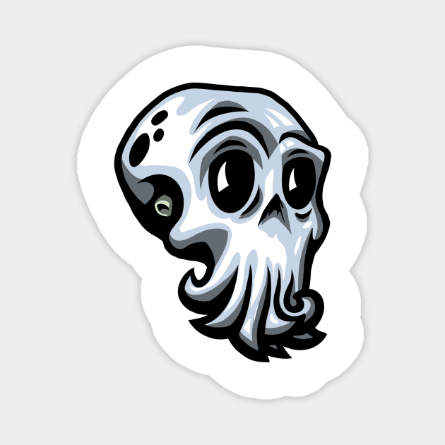 Octopus Skull Magnet by Octomanart