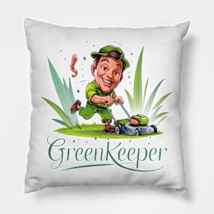 Funny Greenkeeper Lawn Mower Gardener Garden Gift Idea Pillow