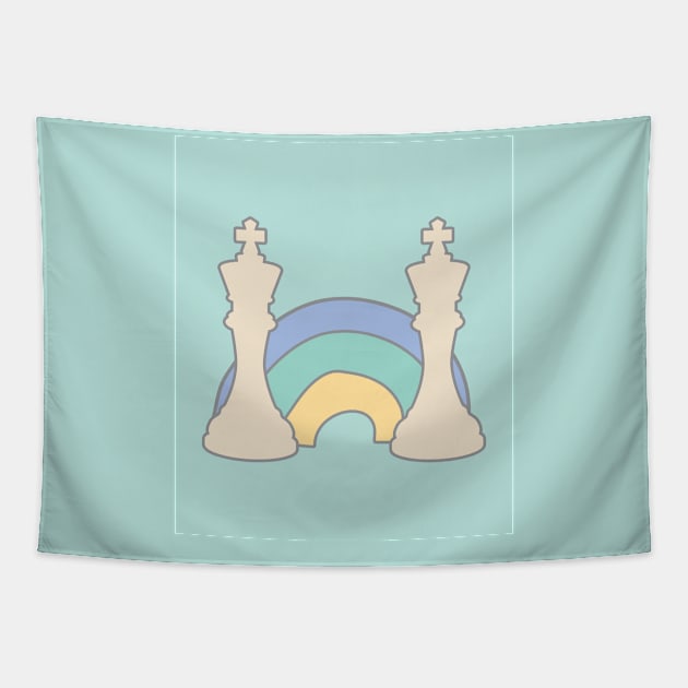 Chess King and Rainbow Tapestry by My Bright Ink