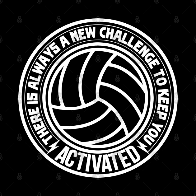 black volleyball players ball with white saying text by TheCreatedLight