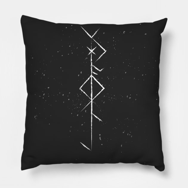 Fabled Warrior- BindRune Pillow by ValhallaDesigns