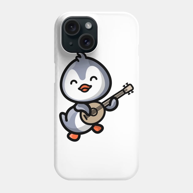 Cute Bird Playing Guitar Phone Case by Art master