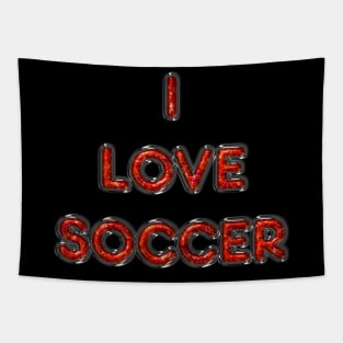 I Love Soccer - Orange Tapestry