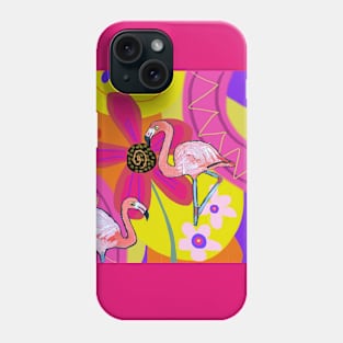 Psychedelic Flamingos Phone Case