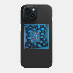 Twisted Checkers in Blue Phone Case