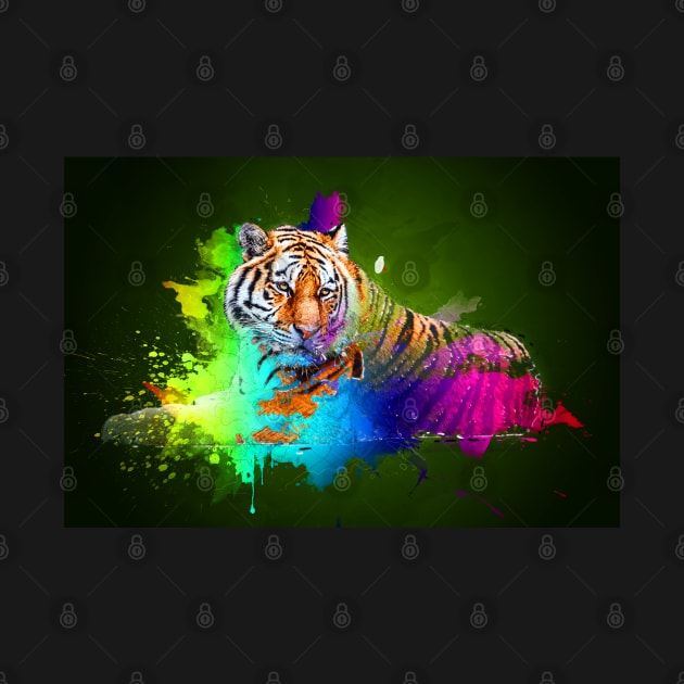 Colorburst tiger in green by Sinmara