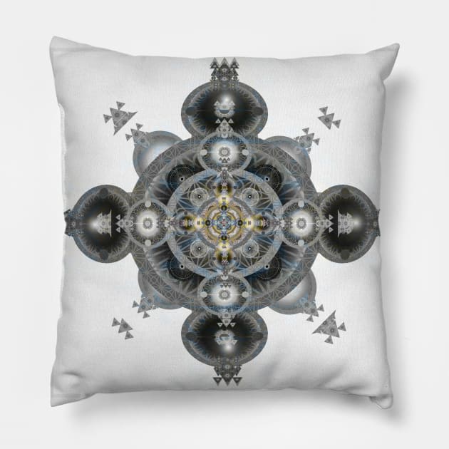 Sacred Geometry Psychedelic Gothic Cross Pillow by Sacred Geometry