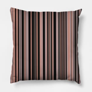 peach pink and black stripes Pillow