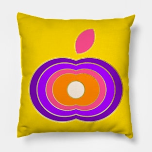 Groovy retro apple Pillow