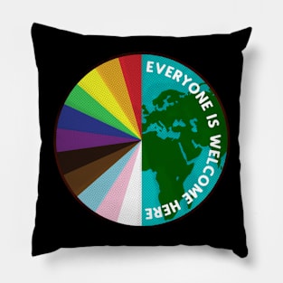 Everyone Is Welcome Here LGBTQ Ally Human Rights Earth Day Pillow