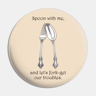 Utensil Amour: Victorian Cutlery Wordplay Pin