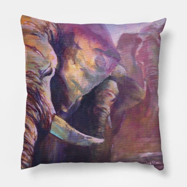 Pink Elephants T-Shirt Pillow by abscnth