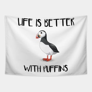 Life is Better with Puffins Tapestry