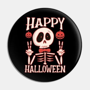 Happy Halloween Creepy Skeleton Pumpkins Party Costume Pin