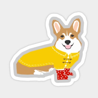 Rainy Day Corgi Magnet