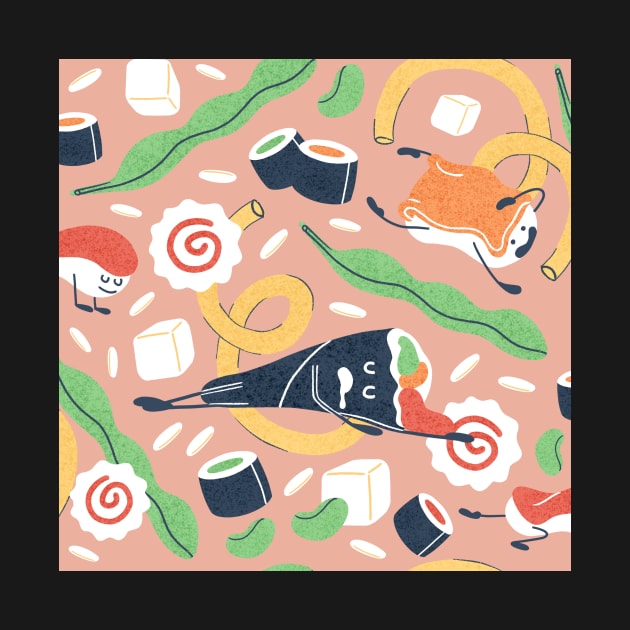 Funny Sushi Pattern by Karla-Kiky