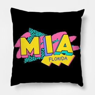 Retro 90s Miami MIA / Rad Memphis Style / 90s Vibes Pillow