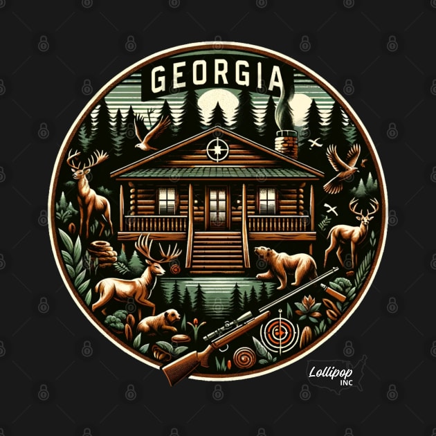 Georgia Wilderness: Forest Rhythms & Rustic Echoes - American Vintage Retro style USA State by LollipopINC