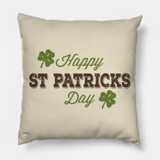 Happy St. Patricks Day Vintage Typography Design Pillow