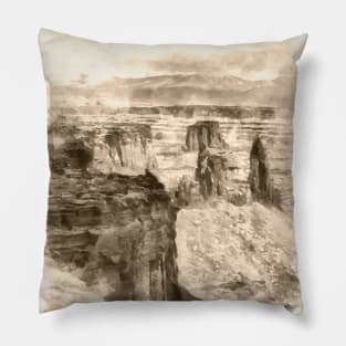 Western Canyon Watercolor Pillow