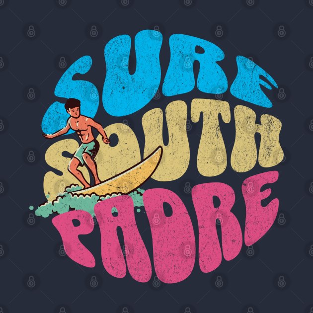 Surf South Padre Island Texas Vintage Surfboard Surfing by TGKelly