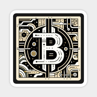 Circuitry of Currency: The Bitcoin Emblem Magnet