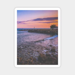 Summer Sunset Blue Pink Romantic Horizon Beach Magnet