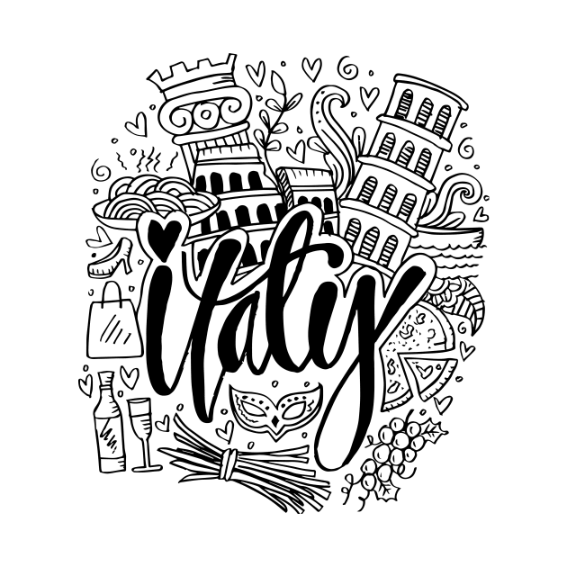 Hand Drawn Symbols Of Italy by Handini _Atmodiwiryo