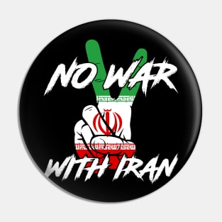 No War With Iran Peace Sign Pin