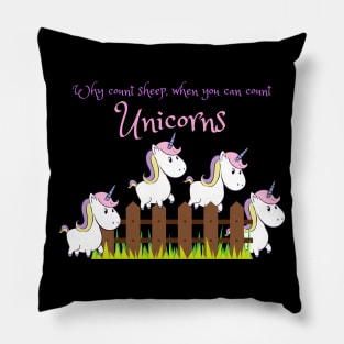 Cute Unicorns Jumping Over a Fence Pillow