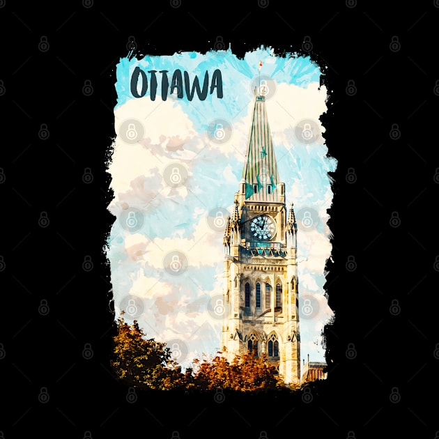 Ottawa Canada city watercolor by NeedsFulfilled