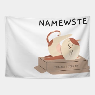 Cat Design- Namewste- Yoga Tapestry