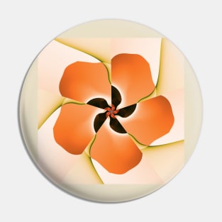 orange poppy pattern Pin