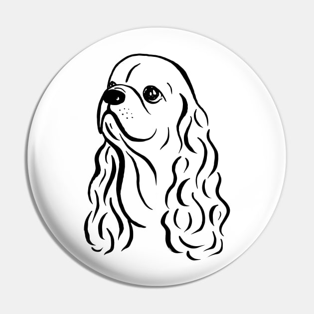 American Cocker Spaniel (Black and White) Pin by illucalliart