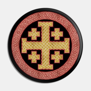 Celtic Style Jerusalem Cross Pin