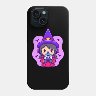 Cute Female Witch Gaming Cartoon Phone Case