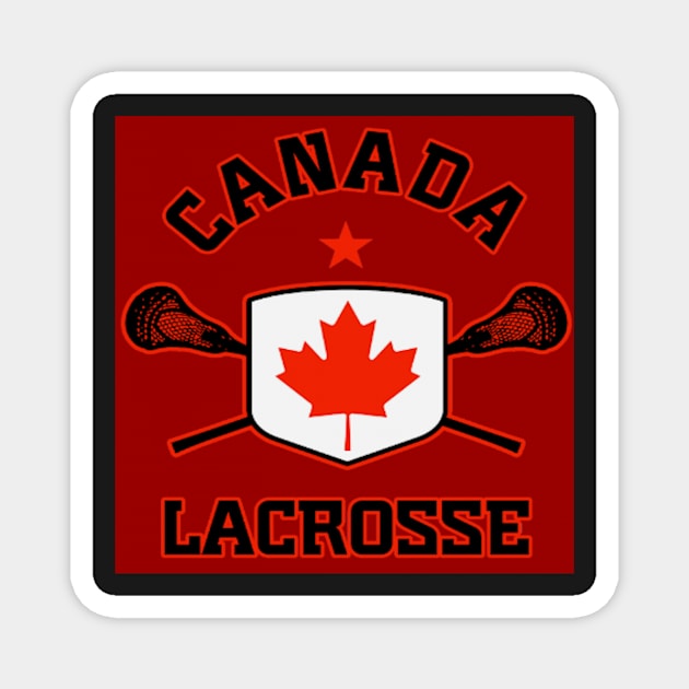 Canada lacrosse red background Magnet by euror-design